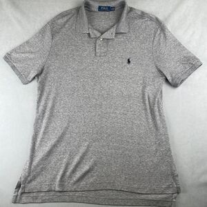Polo Ralph Lauren Polo Shirt Men L Gray Heather Short Sleeve Pony Cotton Classic